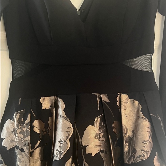 Xscape Black and Gold Long Sleeve Dress - Picture 5 of 12